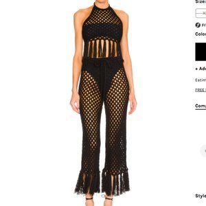 Brand New LPA Zene Fringe Halter Top & Zene Fringe Pant Set